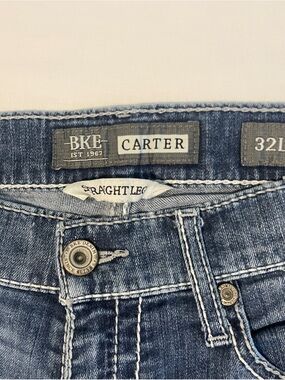 Men’s BKE Carter Straight Leg Jeans - Med Blue Wash 32L